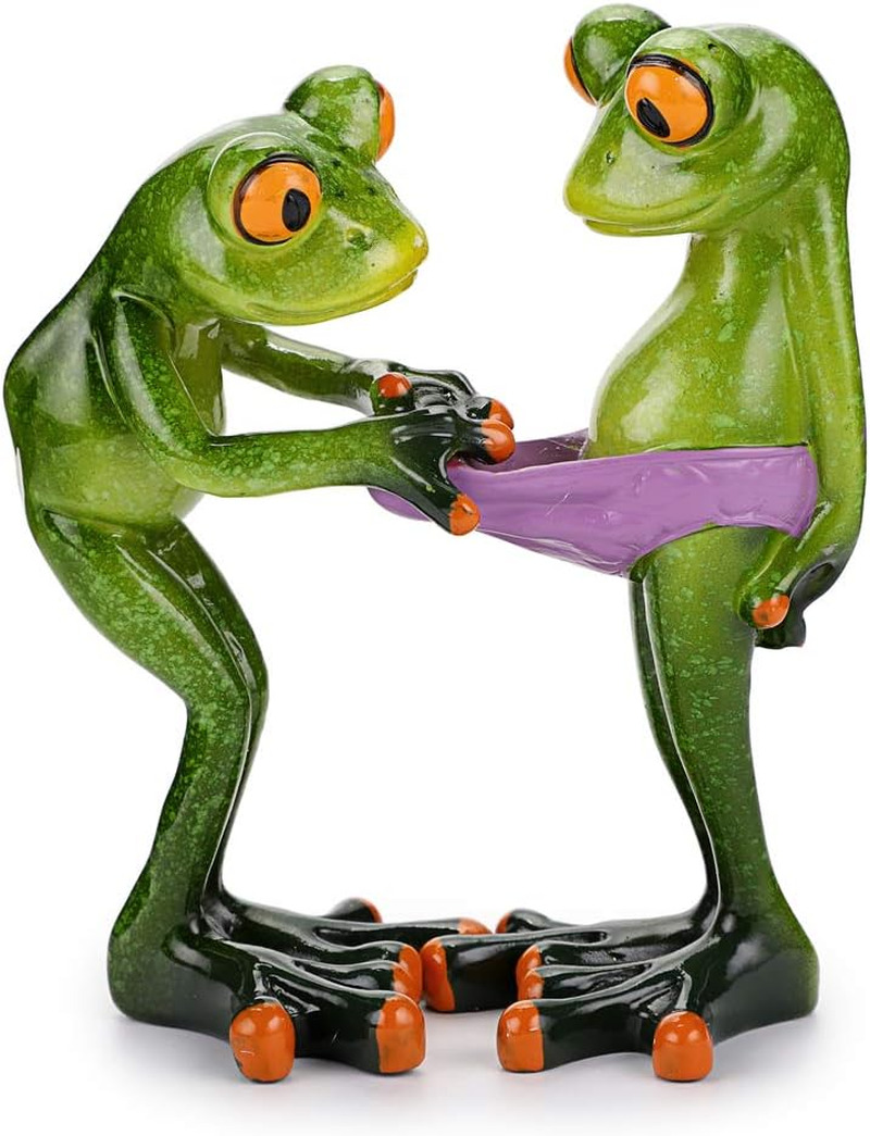 Creative Craft Resin Frog Figurine Decor, Novelty Funny Frog Sculpture Statue