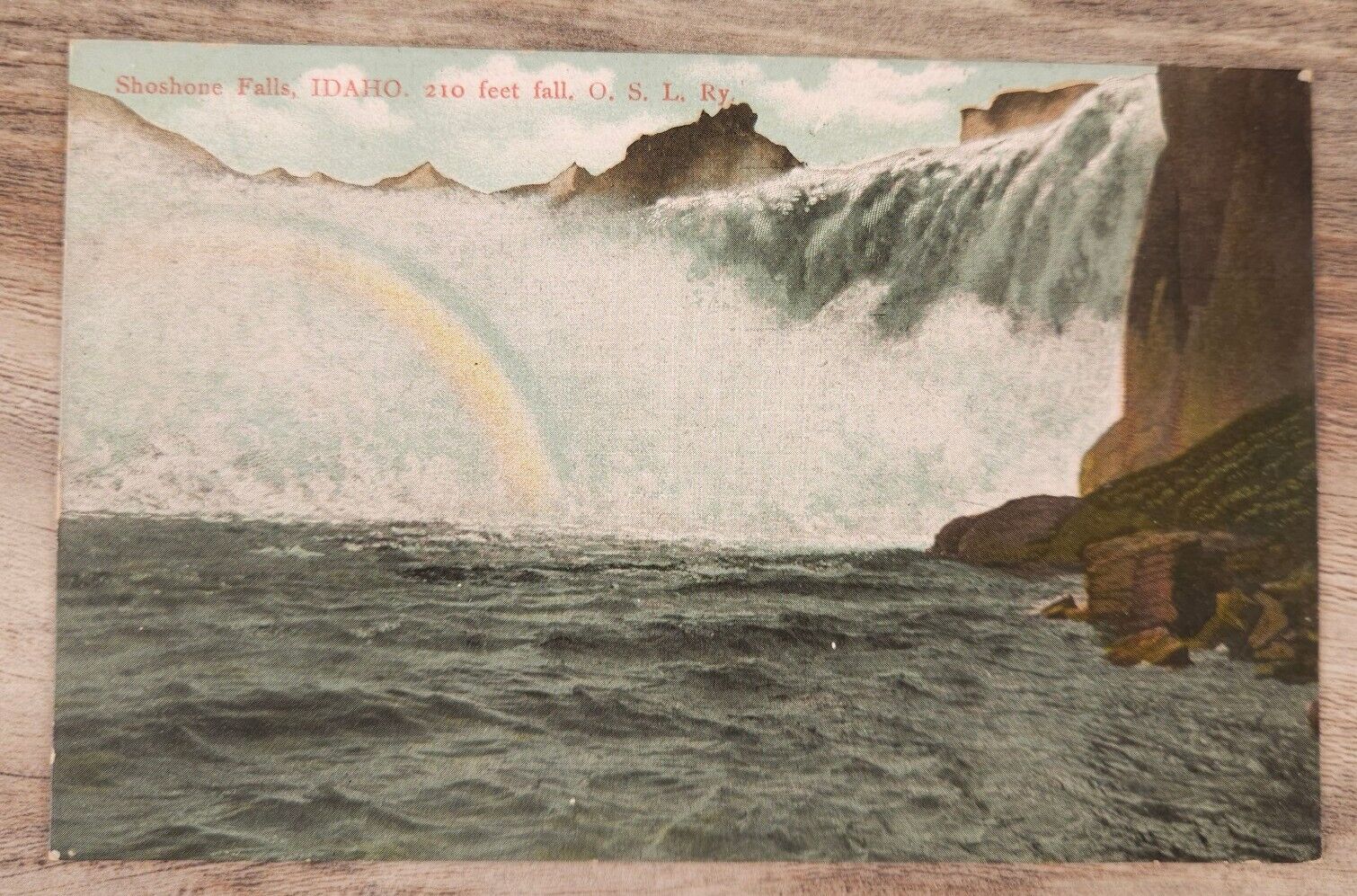 Shoshone Falls Idaho 210 Feet fall Rainbow OSL Ry UDB  Postcard