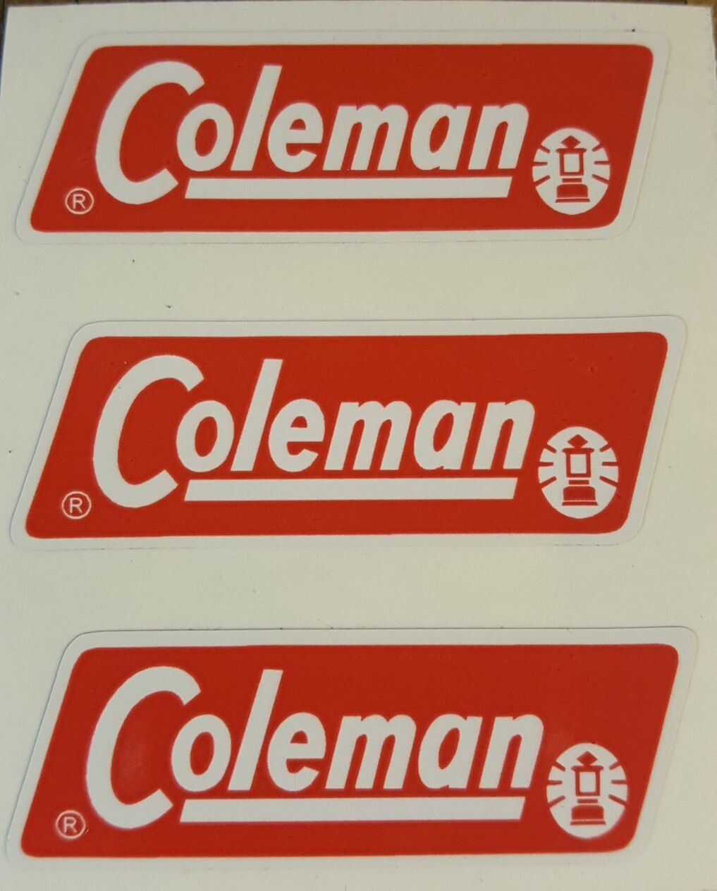 THREE (3) NEW COLEMAN REPLACEMENT STICKER LABEL DECAL LANTERN STOVE 1971-1983
