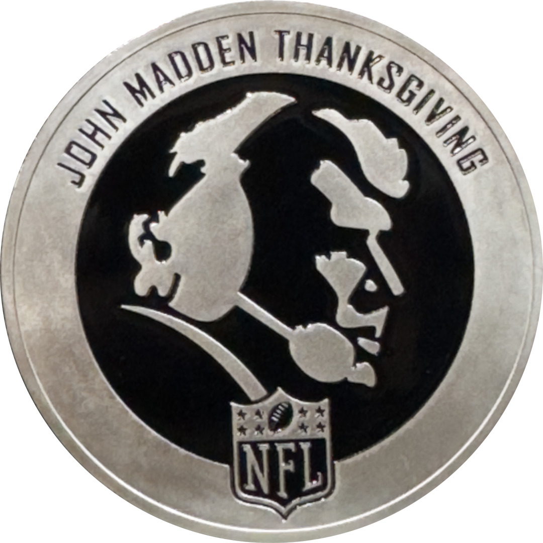 BB-010 Commemorative John Madden Thanksgiving Memorial Game Day Coin Flip Challe