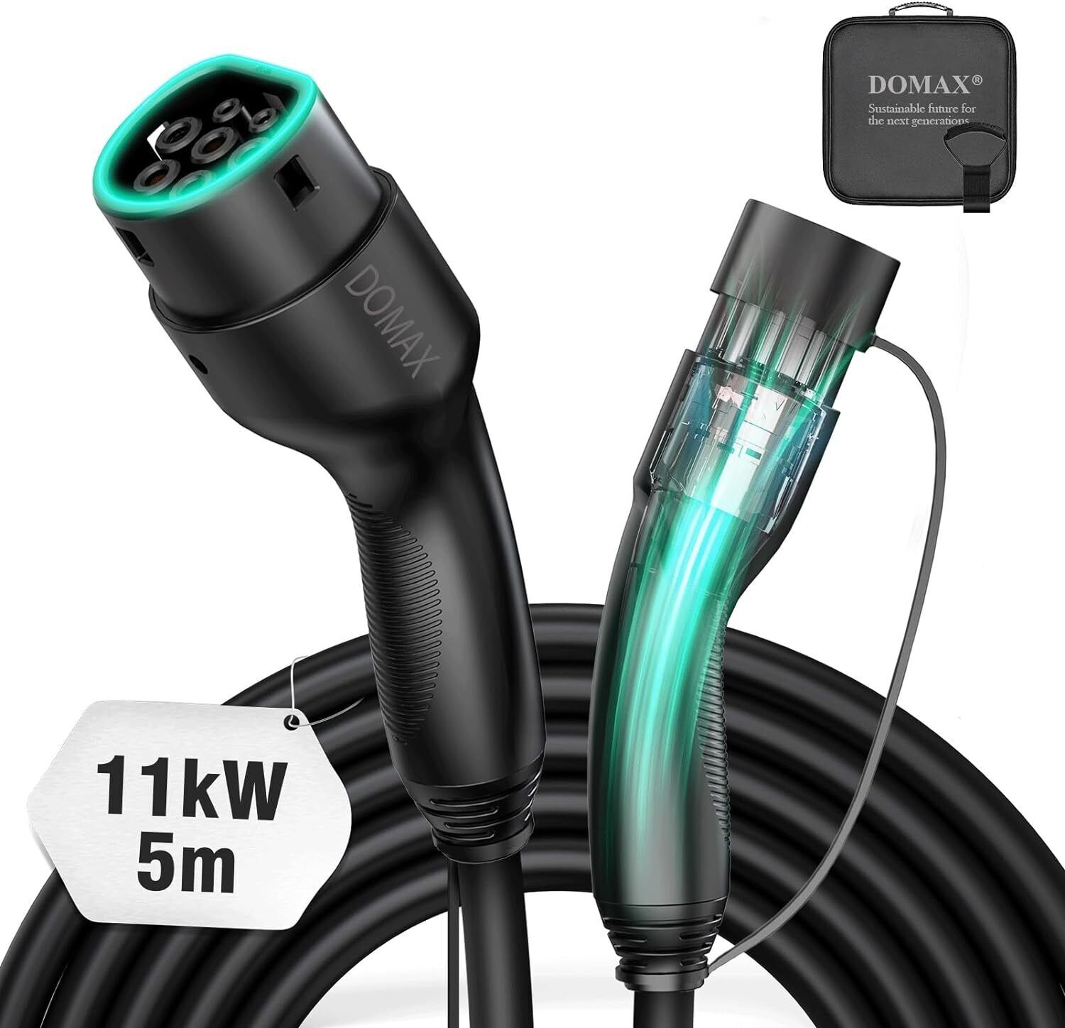 EV/Electric Vehicle Car & Plug-in Hybrid Fast Charging Cable Type 2 to Type 2