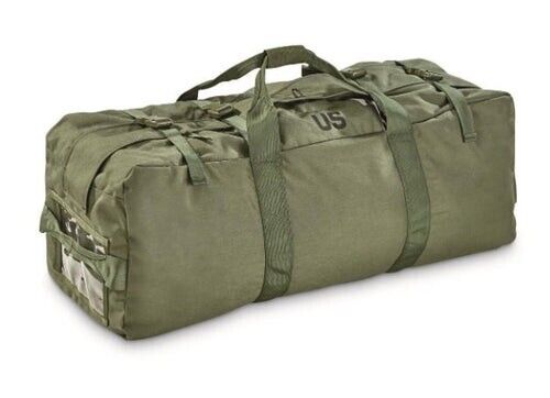 100% Real Improved Military Duffel Bag, Green Tactical Deployment Bag