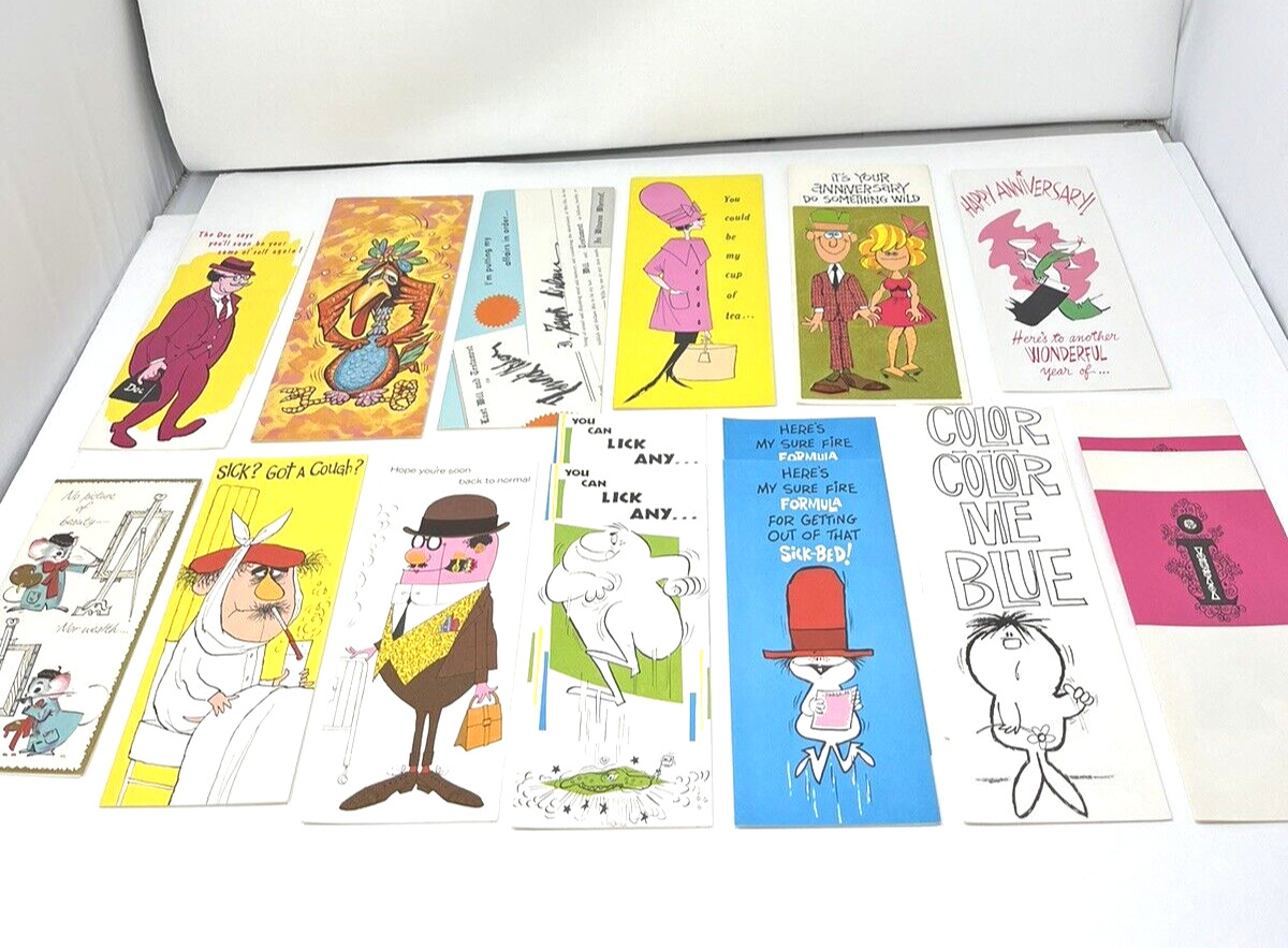 Humorous Vintage Cards 13 Get Well 2 Anniversary 2 Misc Fantusy  15 Envelopes