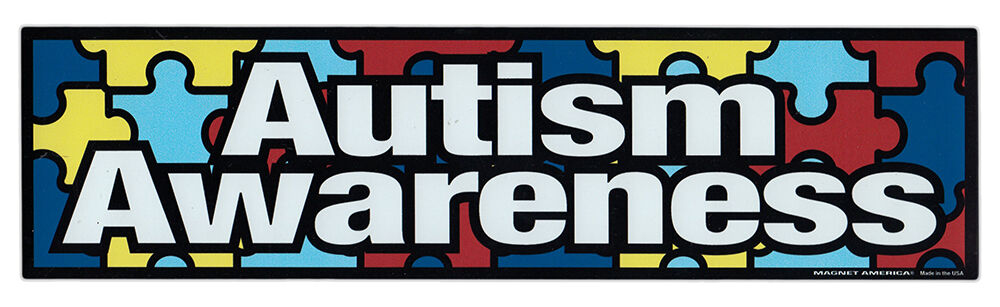 Magnetic Bumper Sticker - Autism Awareness (Puzzle Pieces, Autistic) - Magnet