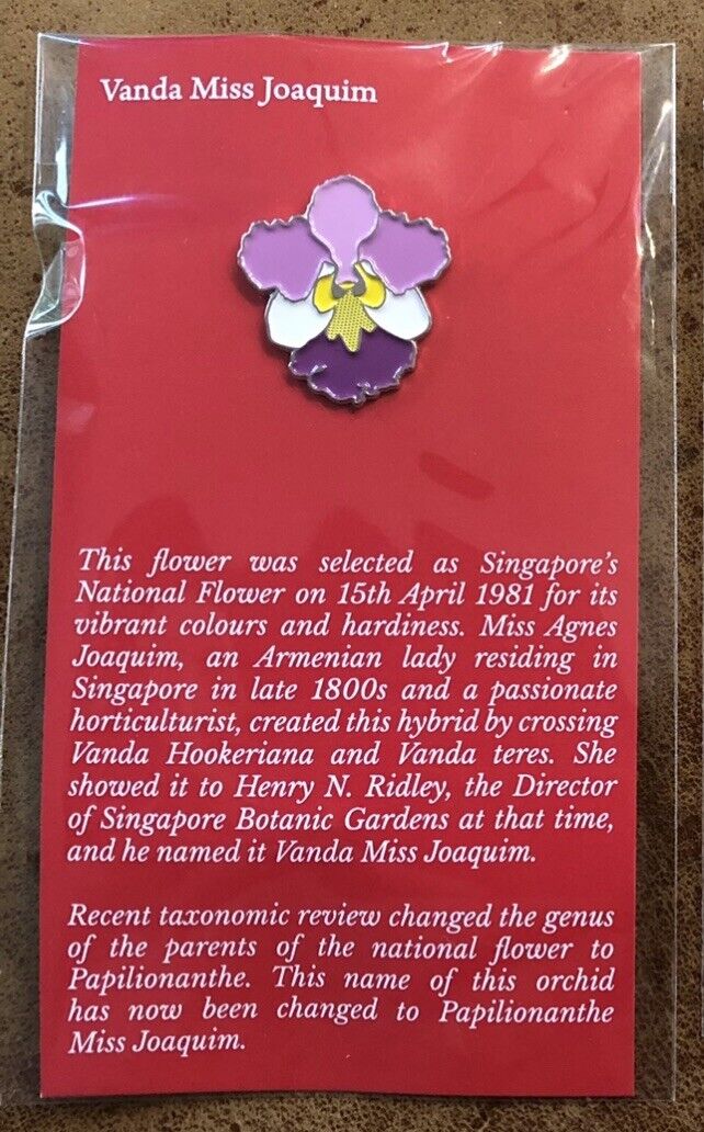 Vanda Miss Joaquim - Birdlife Singapore - Enamel Pin Badge