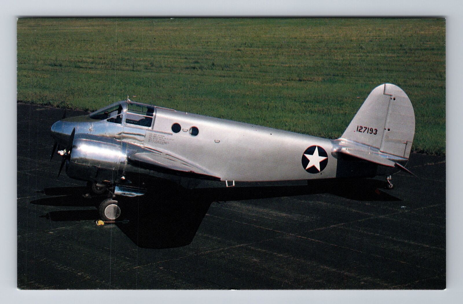 Beechcraft AT-10, Airplane, Transportation, Antique Vintage Souvenir Postcard