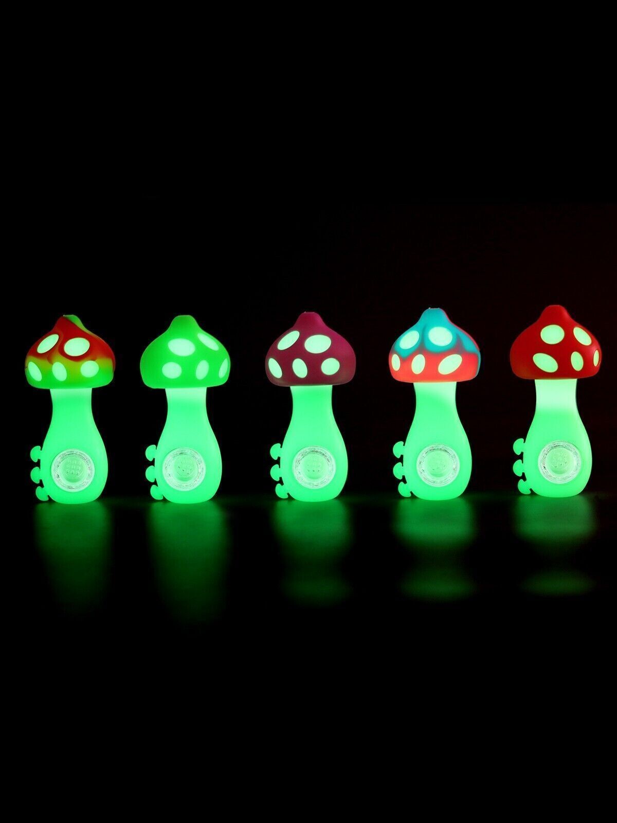 4.2\'\' Glow In Dark Silicone Smoking Hookah Luminous Mushroom Gel Pipe Bowl