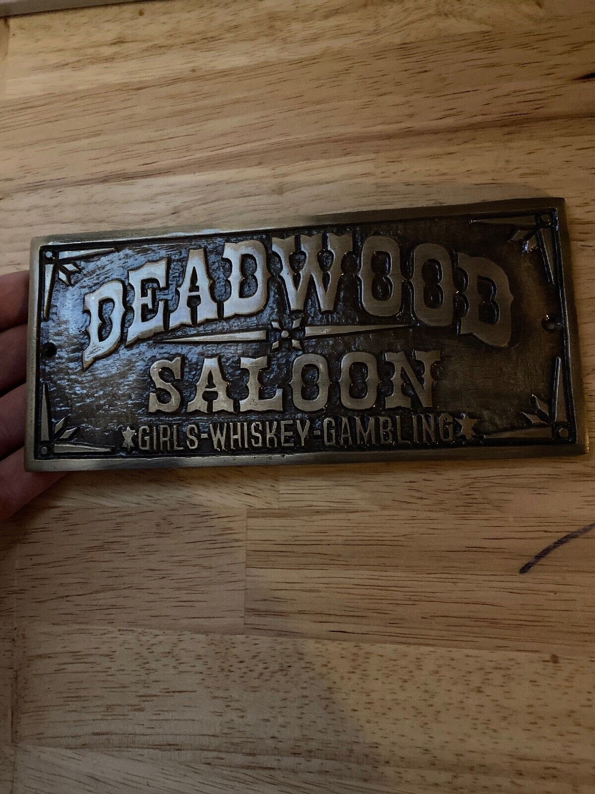 Deadwood Saloon Sign South Dakota VICE Metal Plaque GIRLS WHISKEY GAMBLING GIFT