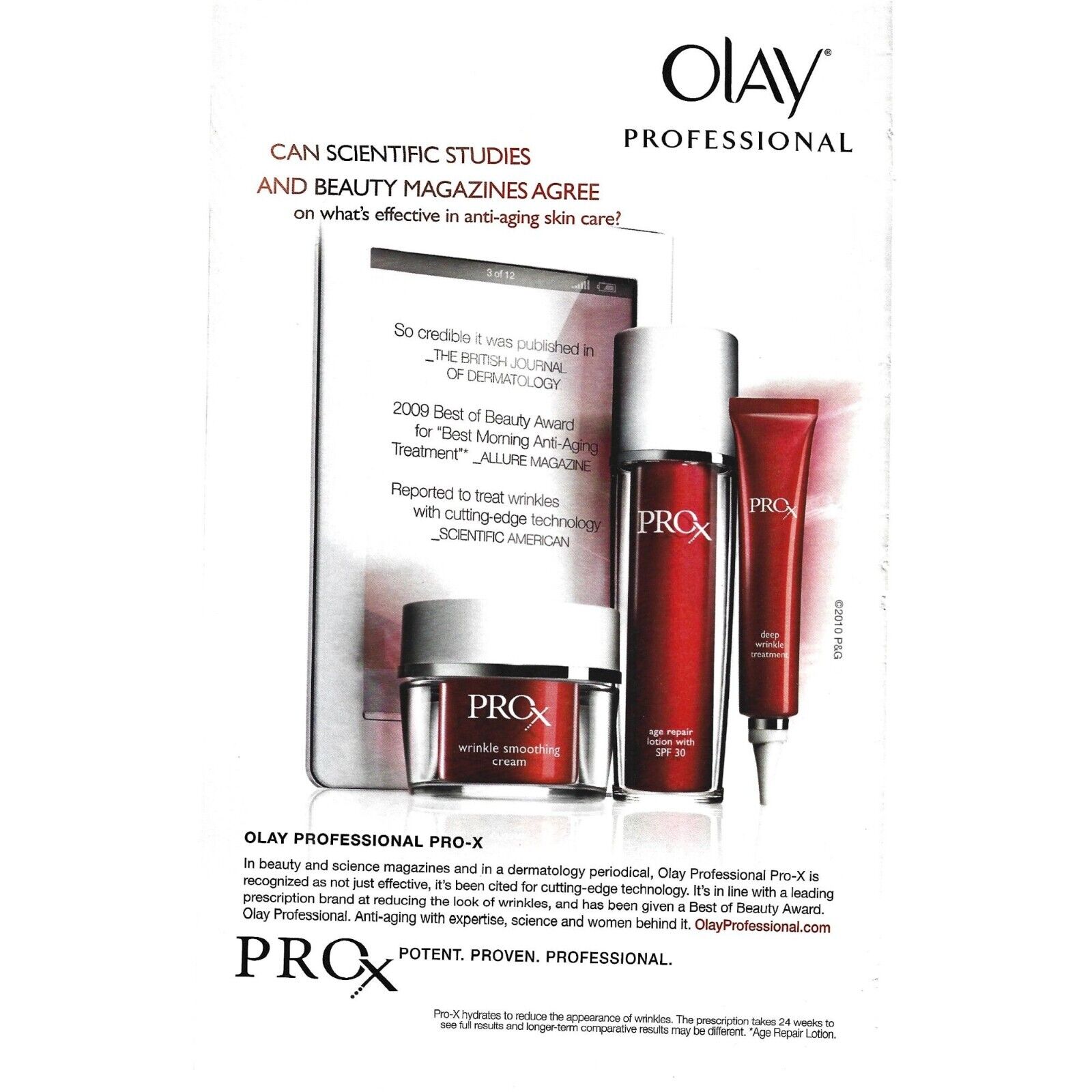 Olay Professional ProX Beauty ADVERT Scientific 2000s Print Ad