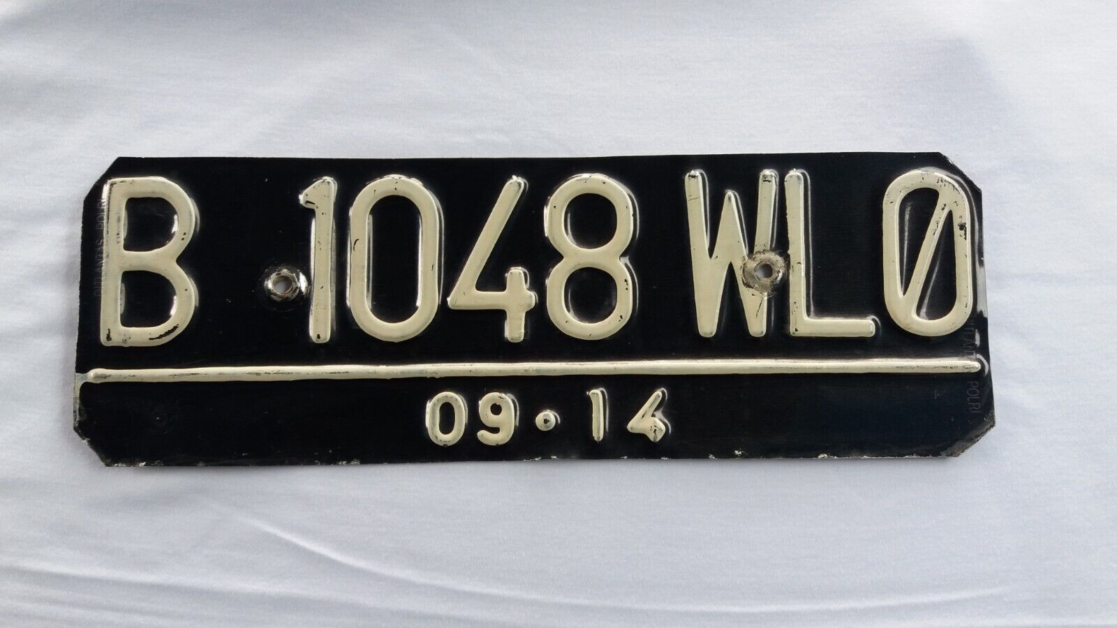 1 Pc Used Original Collectible License Car Plate B 1048 WLQ Indonesia 2014