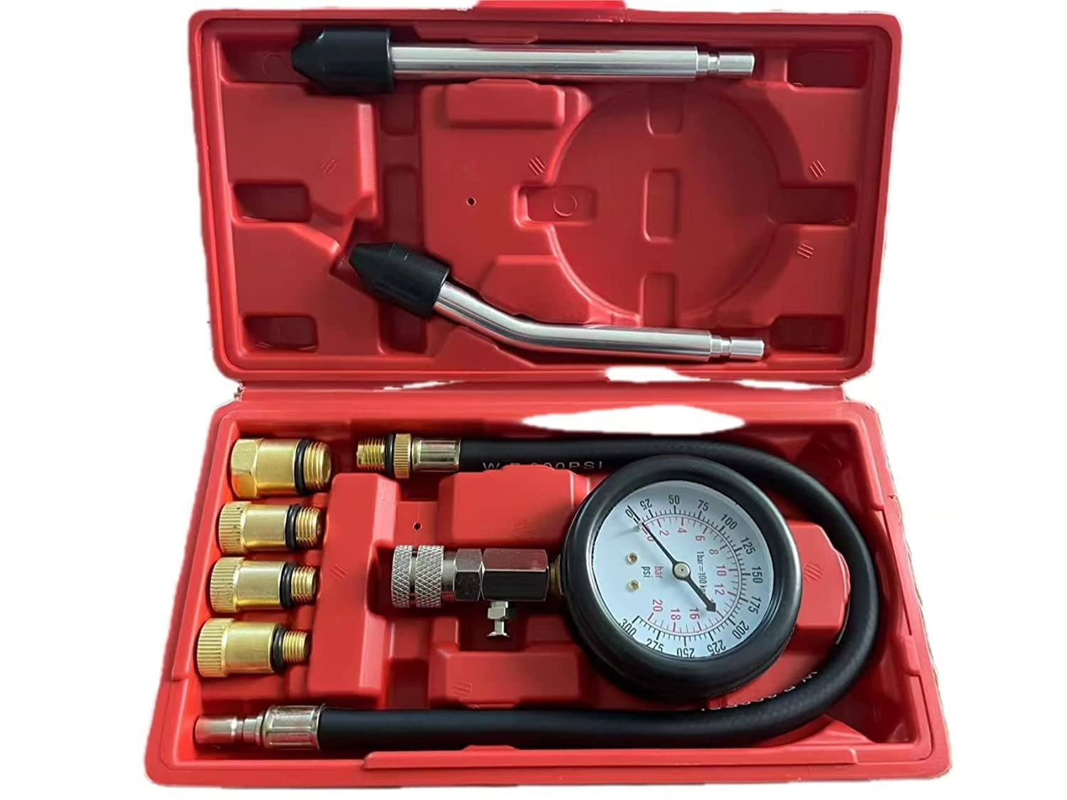 8PCS Compression Tester, Engine Compression Tester Kit Professional Petrol Gas E