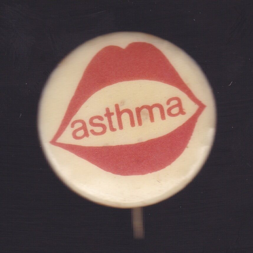 OLD METAL BADGE PIN Asthma  H-185