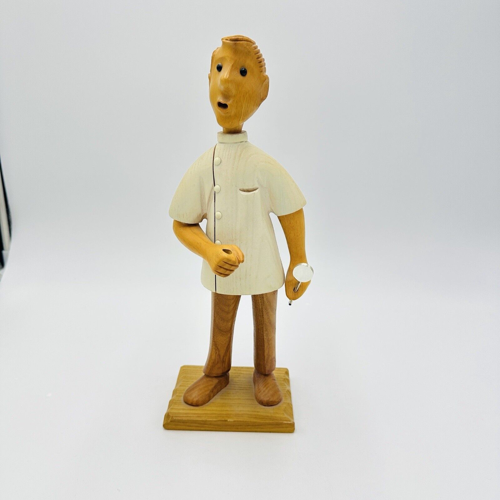 Euromanos Italia Dentist Figurine Italian Hand-Carved Wooden Medical Home Decor
