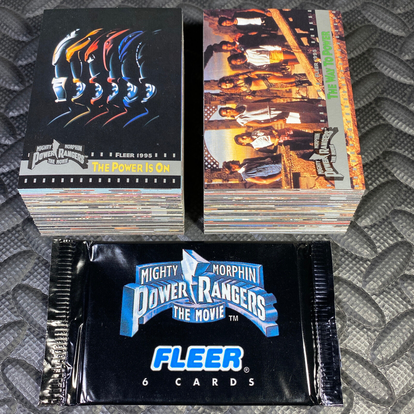 POWER RANGERS THE MOVIE COMPLETE 150-CARD TRADING CARDS SET 1995 FLEER +WRAPPER