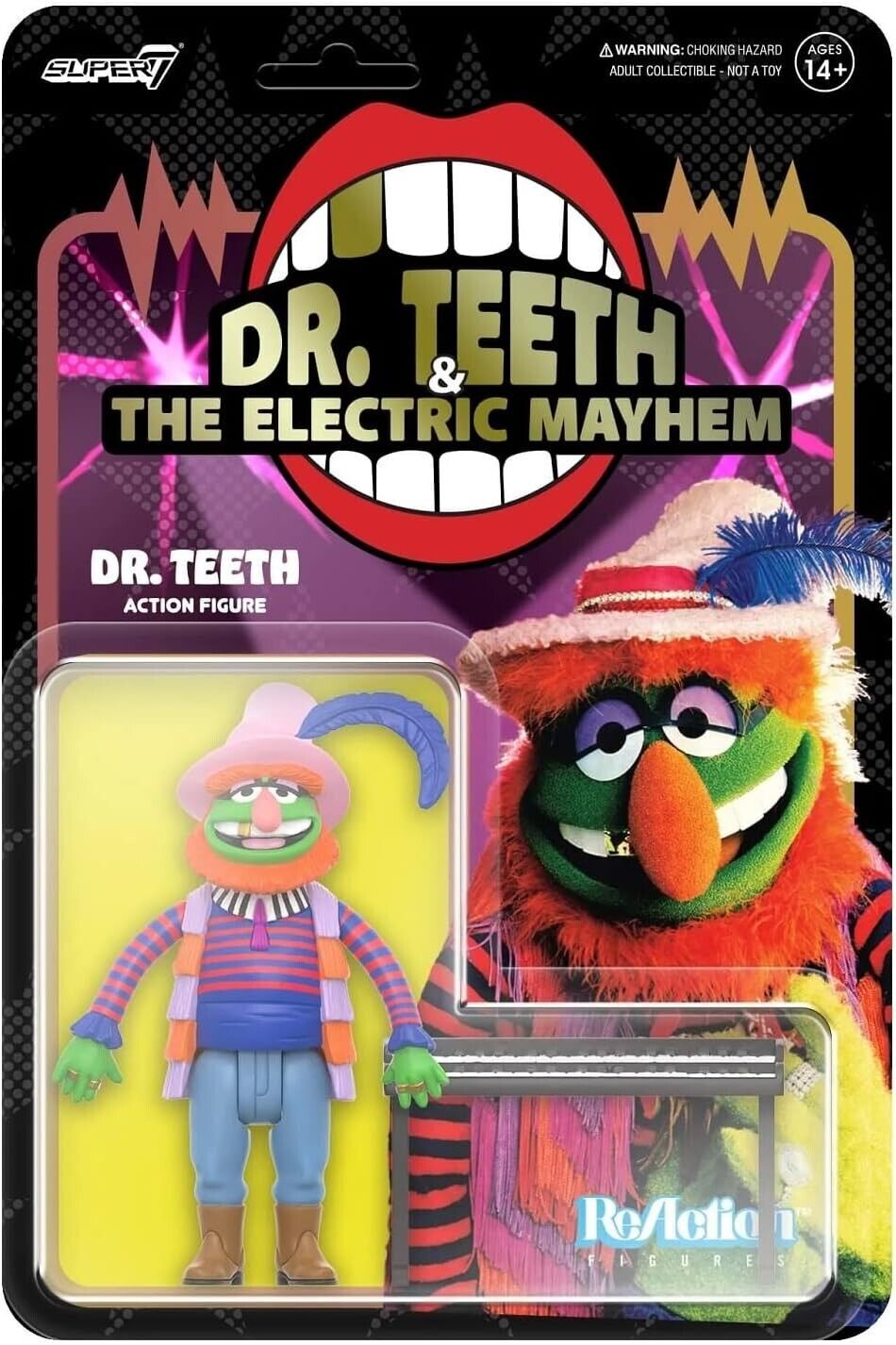 Dr. Teeth Electric Mayhem The Muppets Super 7 Reaction Action Figure