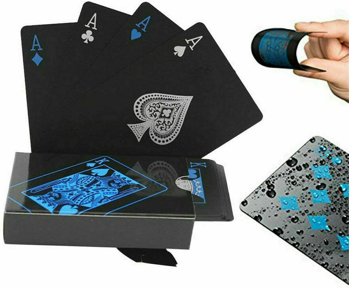 Waterproof PVC Plastic Poker Playing Cards Table Game Magic Props PVC Black US