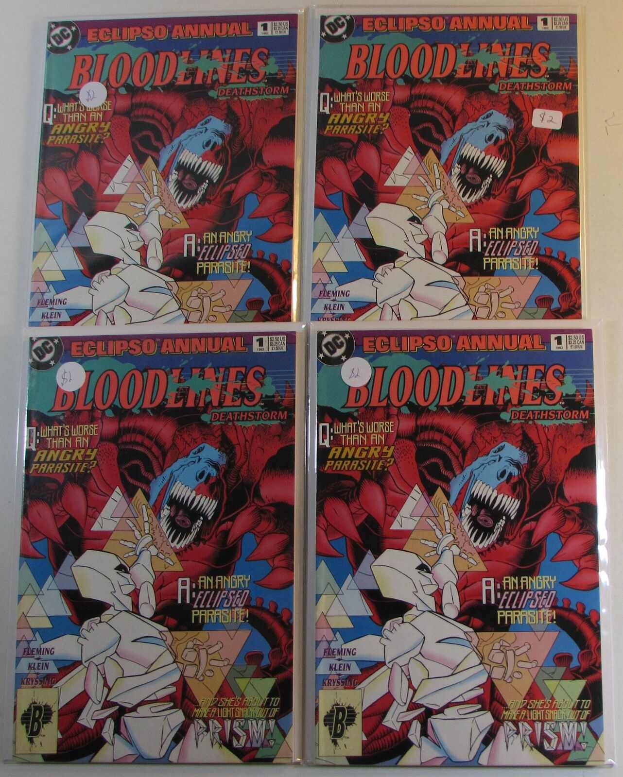 1992 Eclipso Annual Lot of 4 #1 x4 DC Comics Bloodlines 1st Print Comic Books