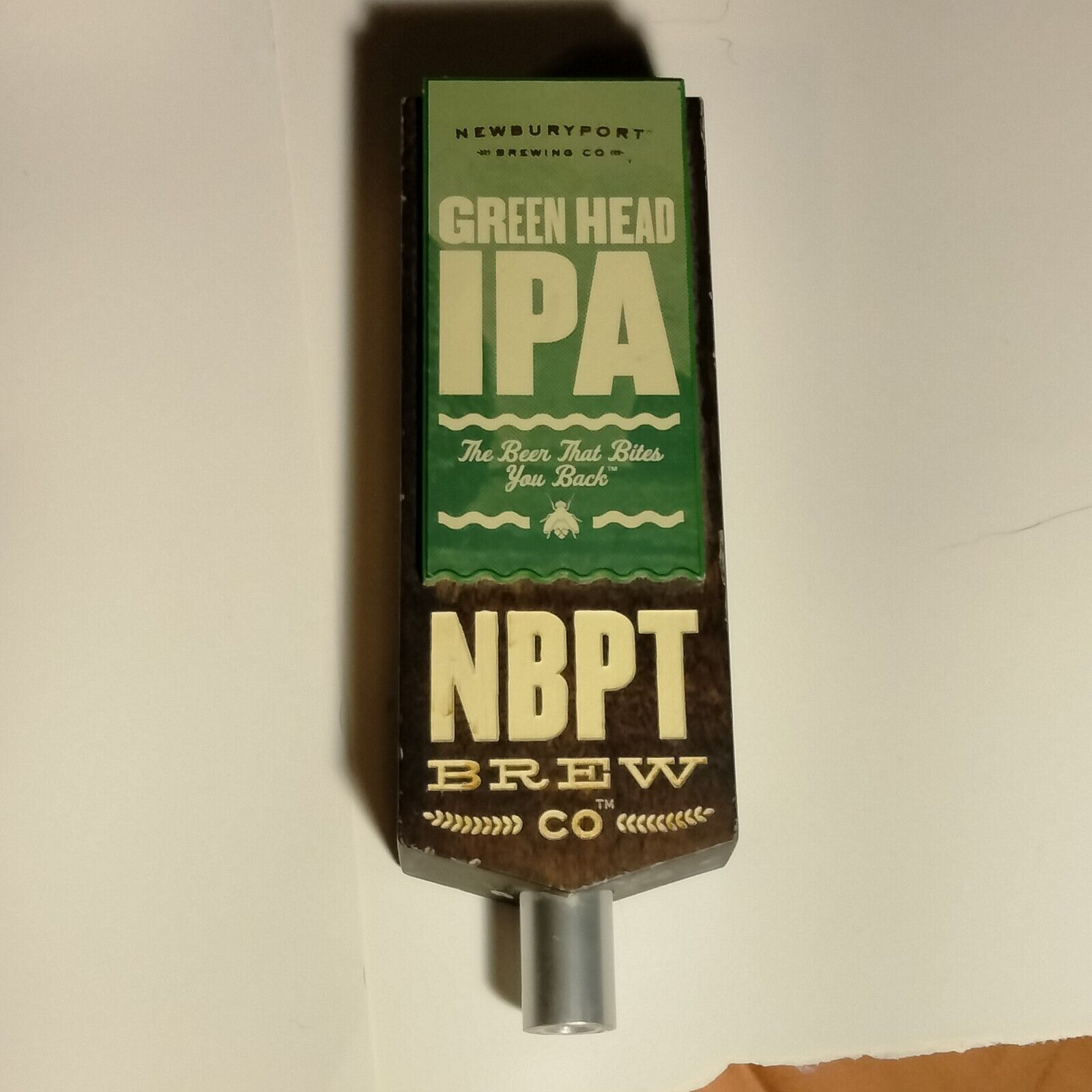 Wooden, Newburyport Brewing Co. Green Head IPA Tap Handle