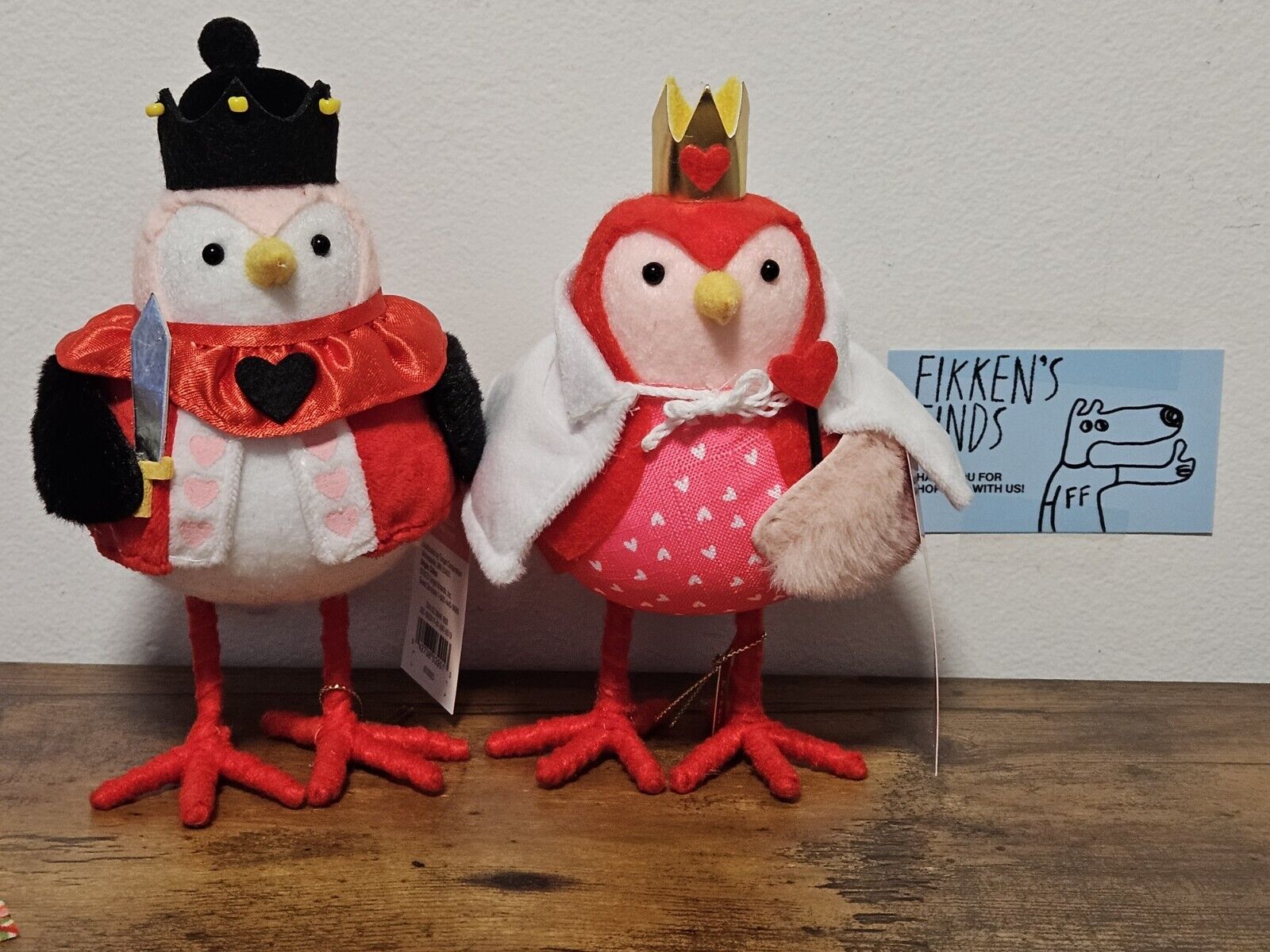 NWT Target Spritz Feathery Friends Valentine’s Day Birds Set Of 2 King & Queen ❤