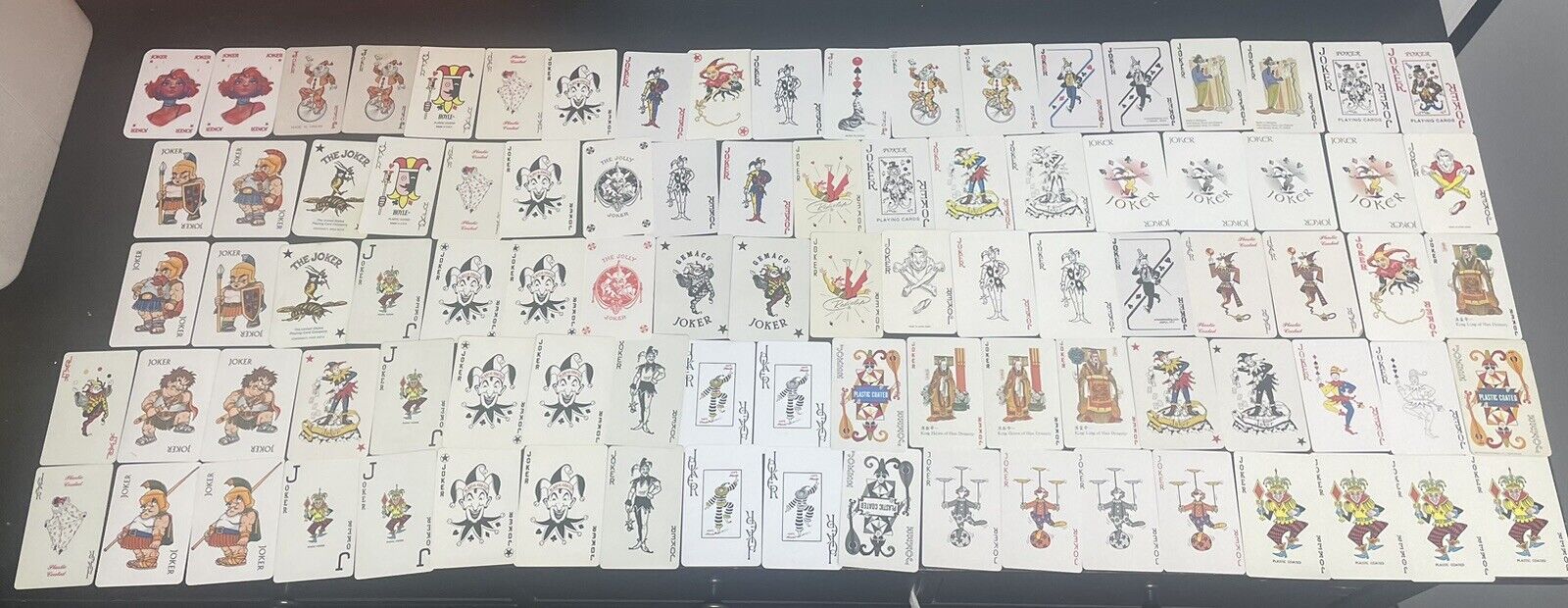 Lot of 93 Single Swap  Joker Cards Mix of Vintage Modern Colorful