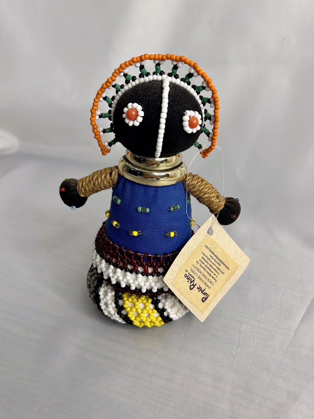 African Folk Art Ndebele Tribal Beaded Doll South Africa Fertility NWT