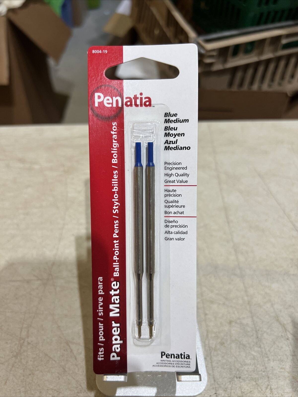 Penatia Medium Cross Ball Point Pen Refills Blue 8004-19 NEW