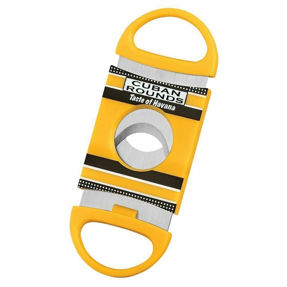 Cuban Rounds Cigar Cutter - Yellow & Black - Double Guillotine Style
