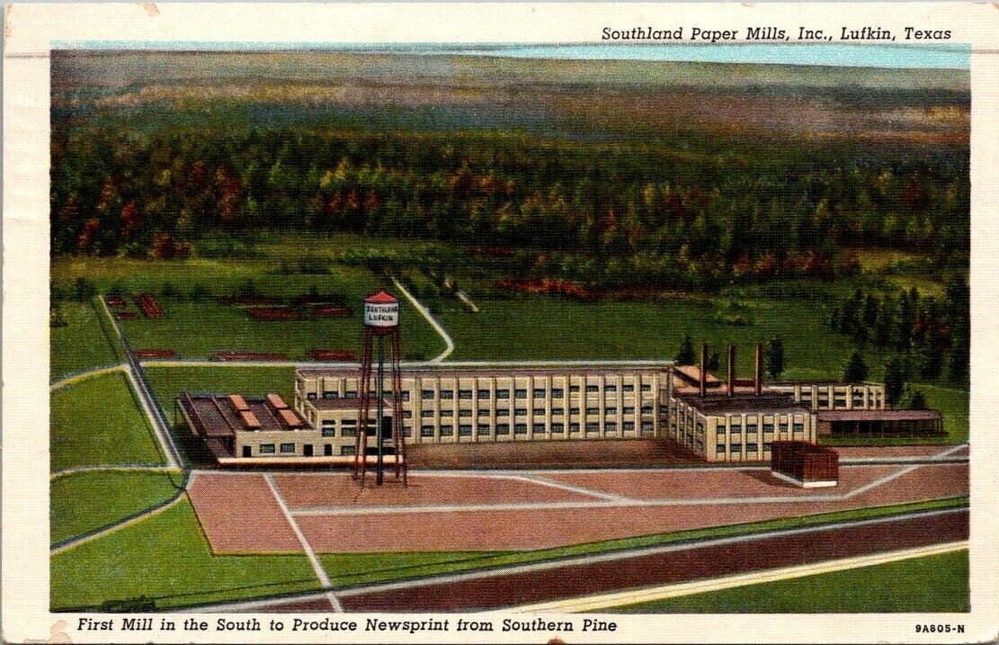 Postcard South Land Paper Mills Inc Lufkin Texas 1946