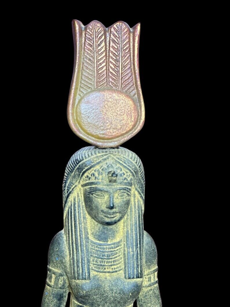 Rare Pharaonic Unique Hathor  statue: Authentic Ancient Egyptian Artifact BC