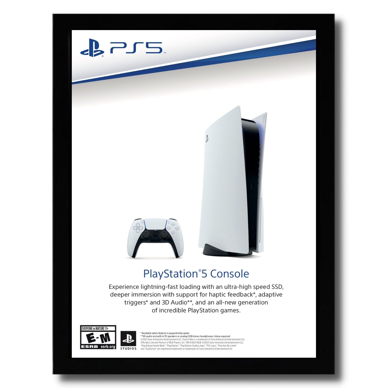 2023 PS5 Playstation 5 Console Launch Framed Print Ad/Poster Authentic Promo Art