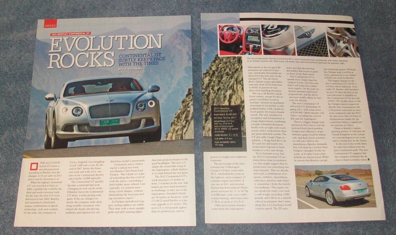 2012 Bentley Continental GT Info Article \