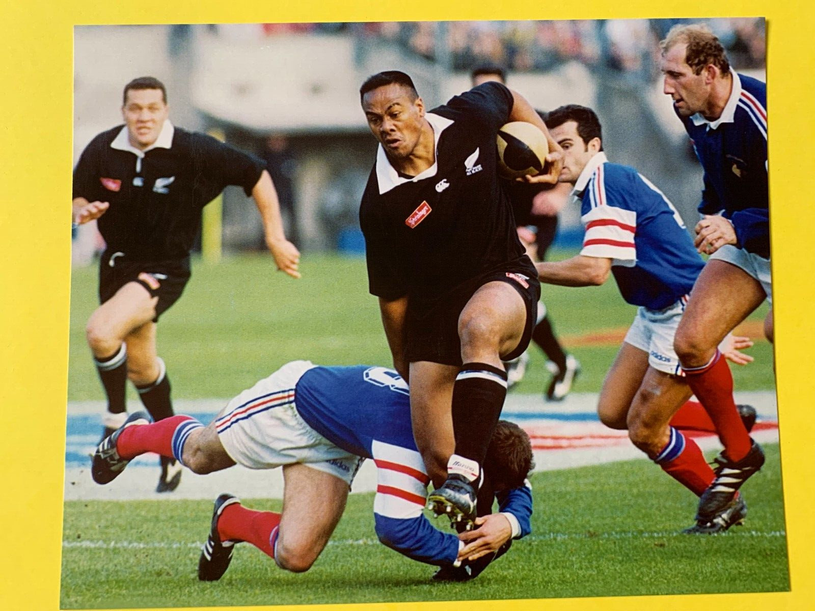 RUGBY UNION STAR ROOKIE CARD JONAH LOMU ALL BLACKS 1995 FRENCH EDITION