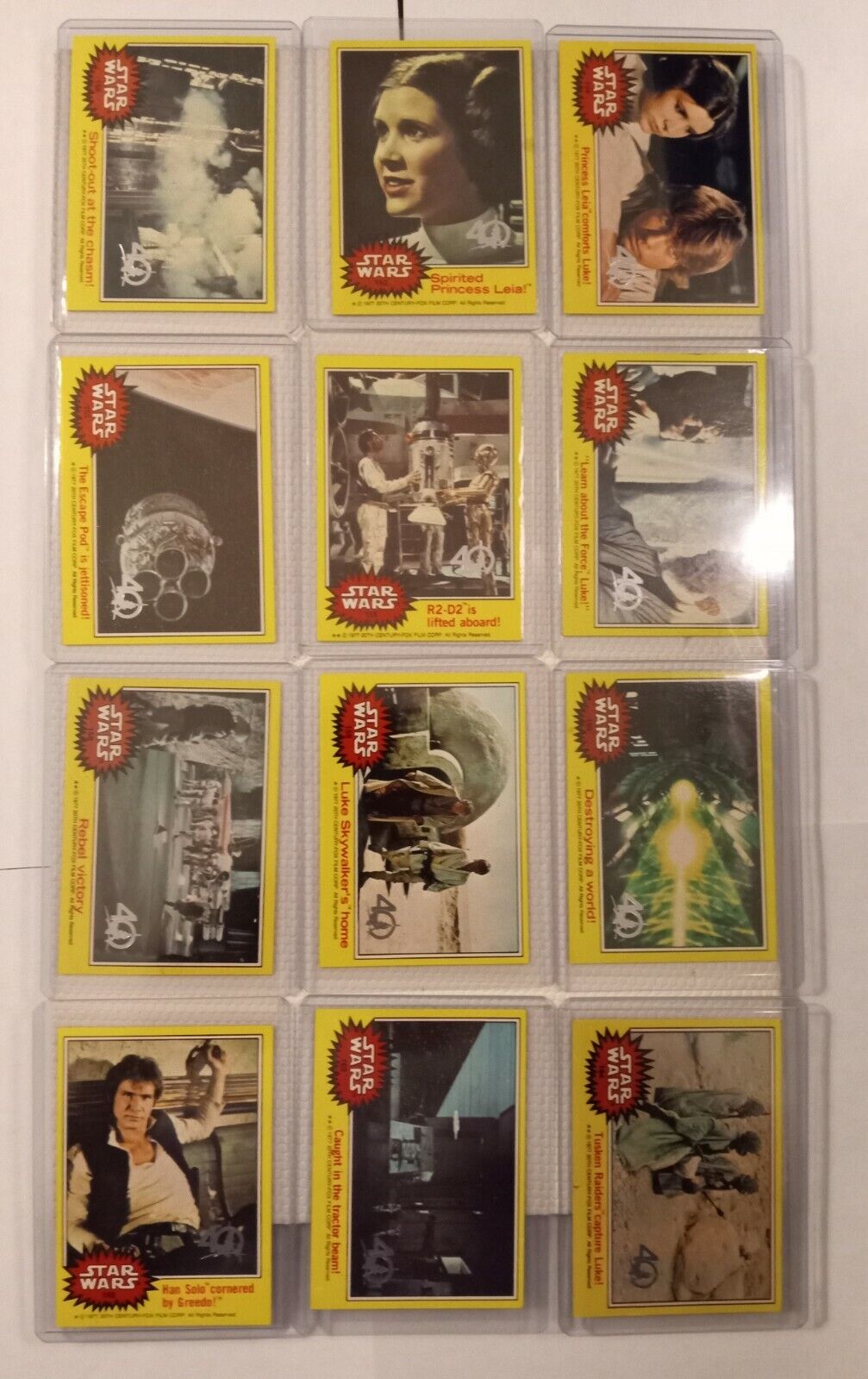 Star Wars Topps 2017  40th Anniversary 1977 YELLOW Toppers Buybacks #133 - #198