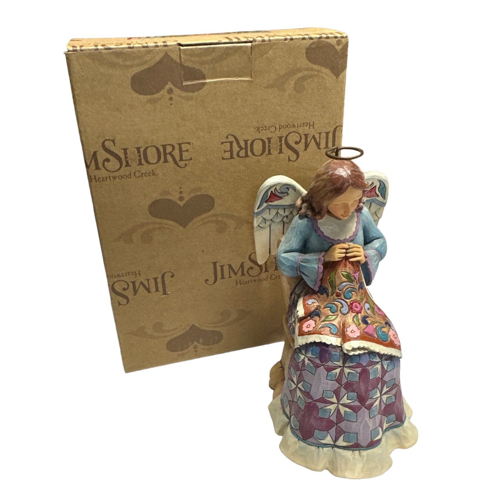 Heartwood Creek Jim Shore #4020599 Enesco Sew Angelic Figurine 2010 W/ Box