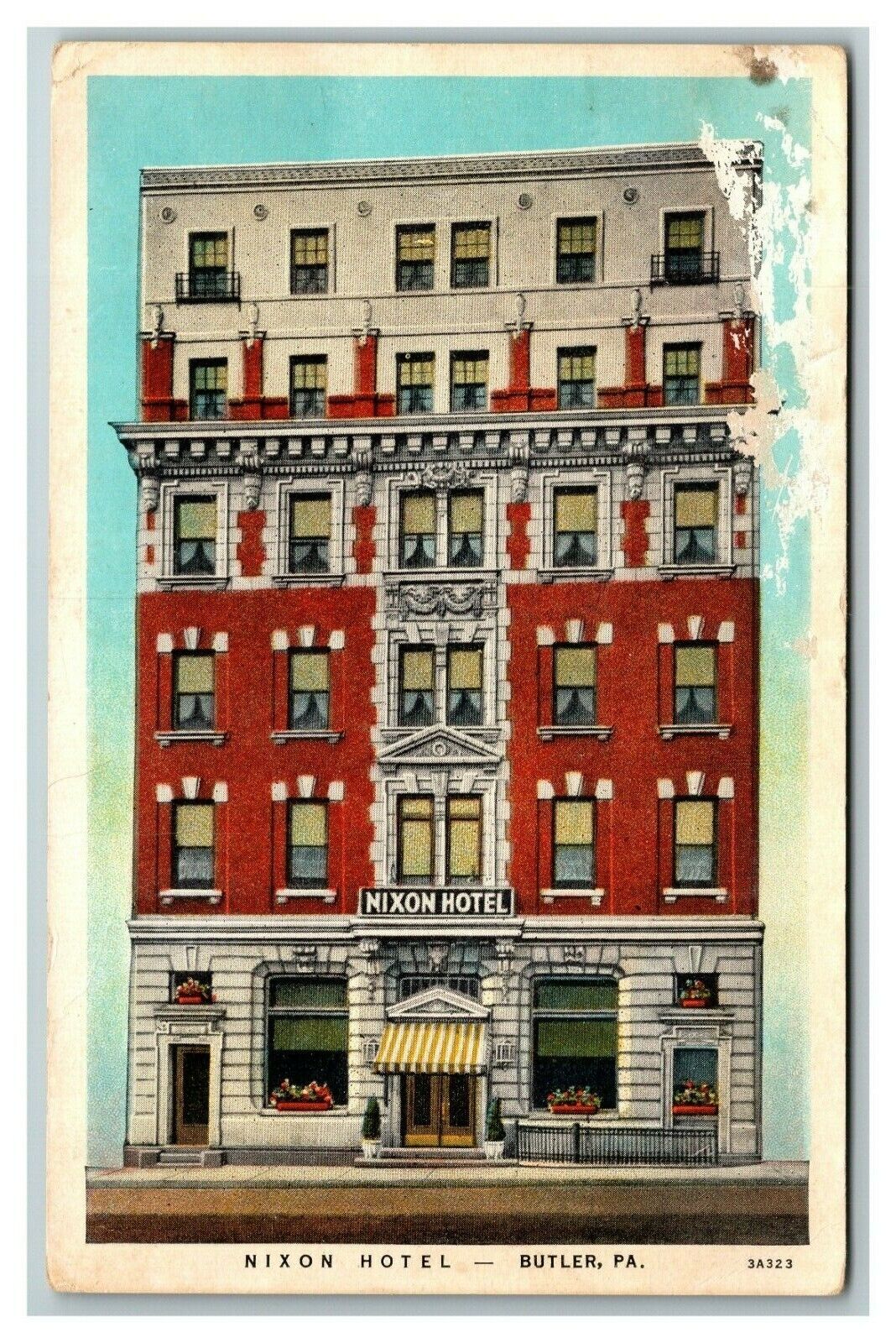 Nixon Hotel, Butler PA c1930 Vintage Postcard