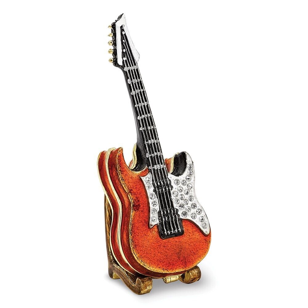 Bejeweled Red Guitar Trinket Box