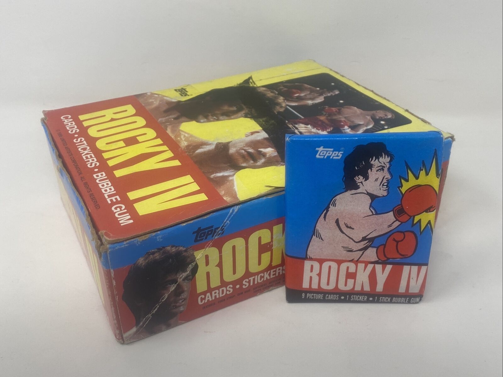 Rocky IV, Full Trading Card Box by Topps, 36 Unopened Wax Packs, Topps 1985