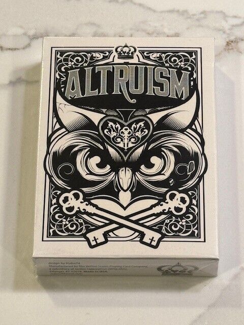 Altruism White Snow Owls Playing Cards - Blue Crown NEW RARE