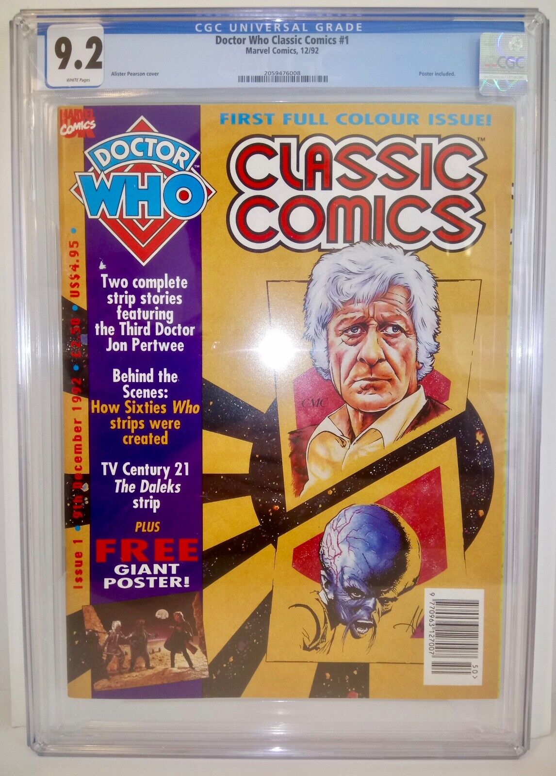 Doctor Who Classic Comics # 1 CGC 9.2 Marvel Comics 1992 - Includes Poster