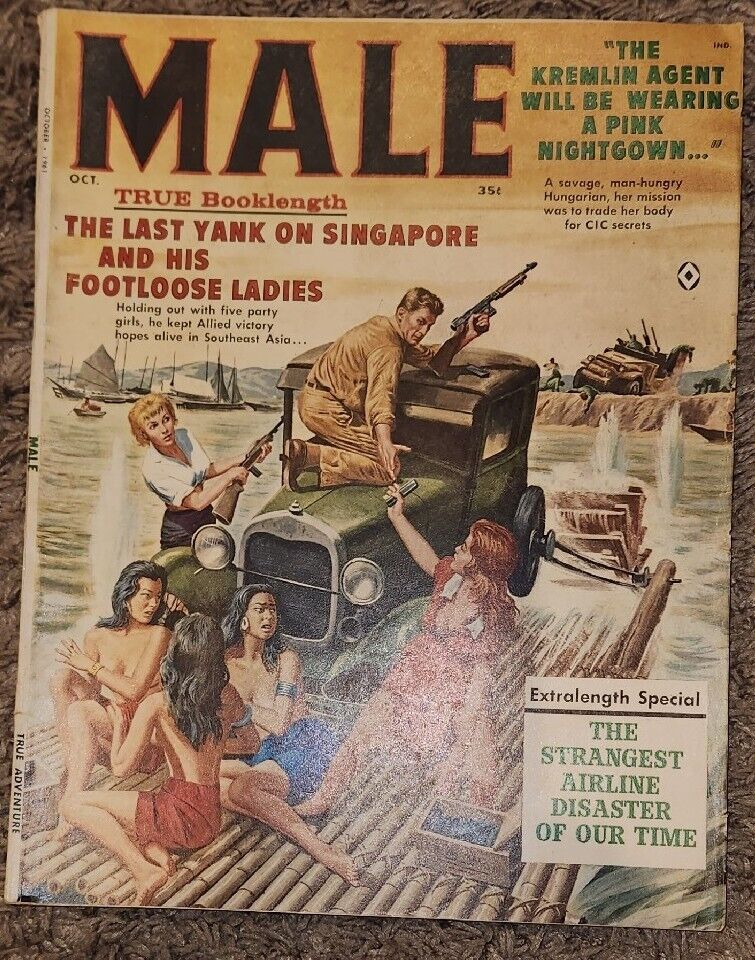 Vintage MALE Magazine Oct 1961 Bruce Minney Mancave Exploitation Ladies Disaster