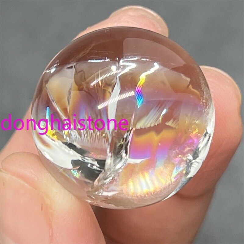 Top 1pc Natural clear Quartz sphere Rainbow Crystal Ball Mineral healing 20mm+
