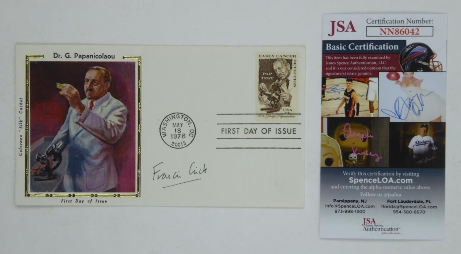 Francis Crick Signed Autographed First Day Cover FDC Cachet Scientist JSA COA