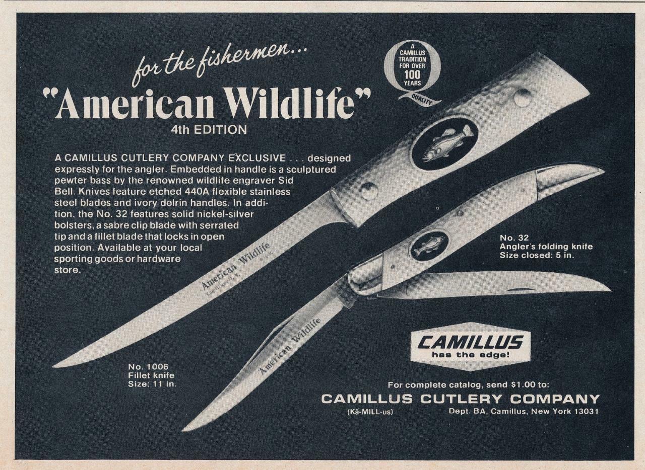 Magazine Ad - 1978 - Camillus Cutlery Co., Camillus, NY - American Wildlife