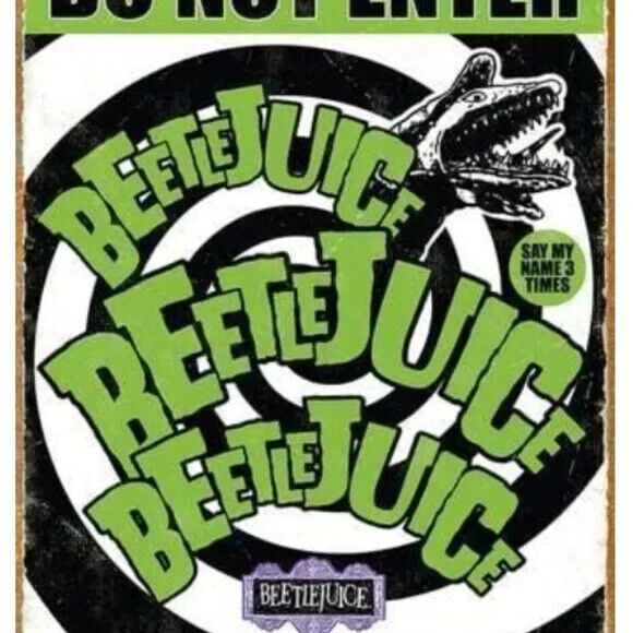 Beetlejuice - Do Not Enter Retro Metal Tin Sign Vintage 8\
