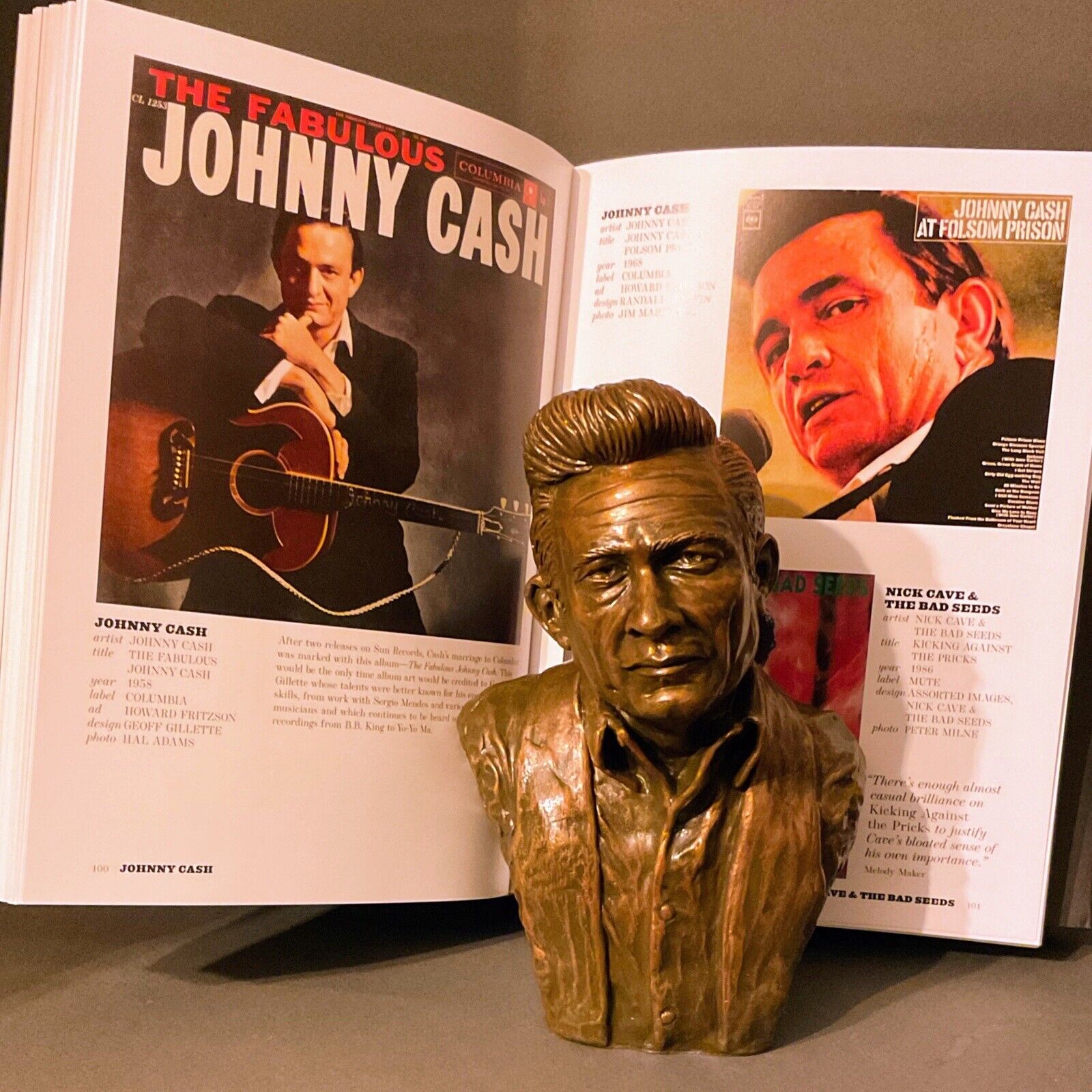 Johnny Cash Bust Sculpture Figure