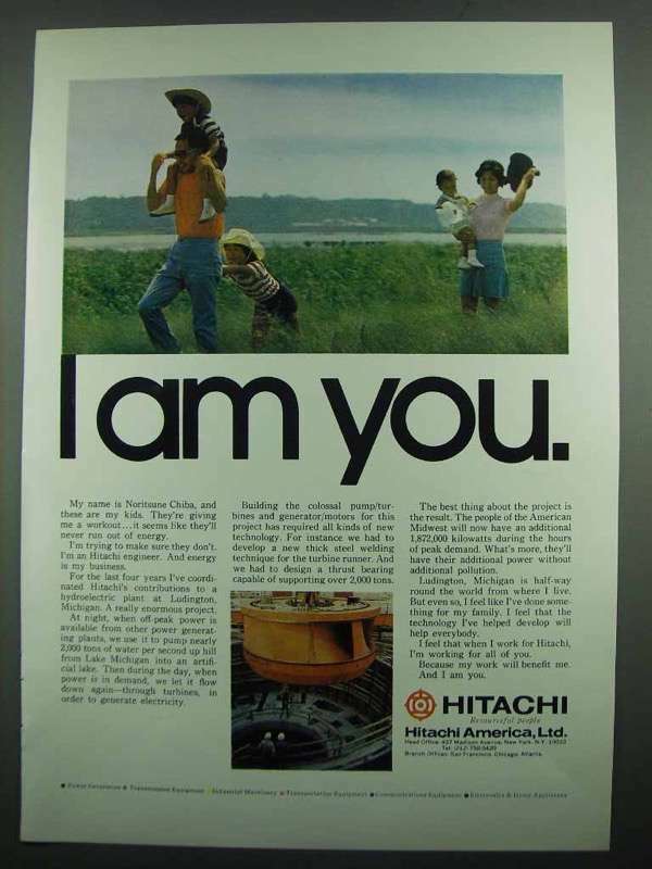 1974 Hitachi Ludington Michigan Hydroelectric Plant Ad