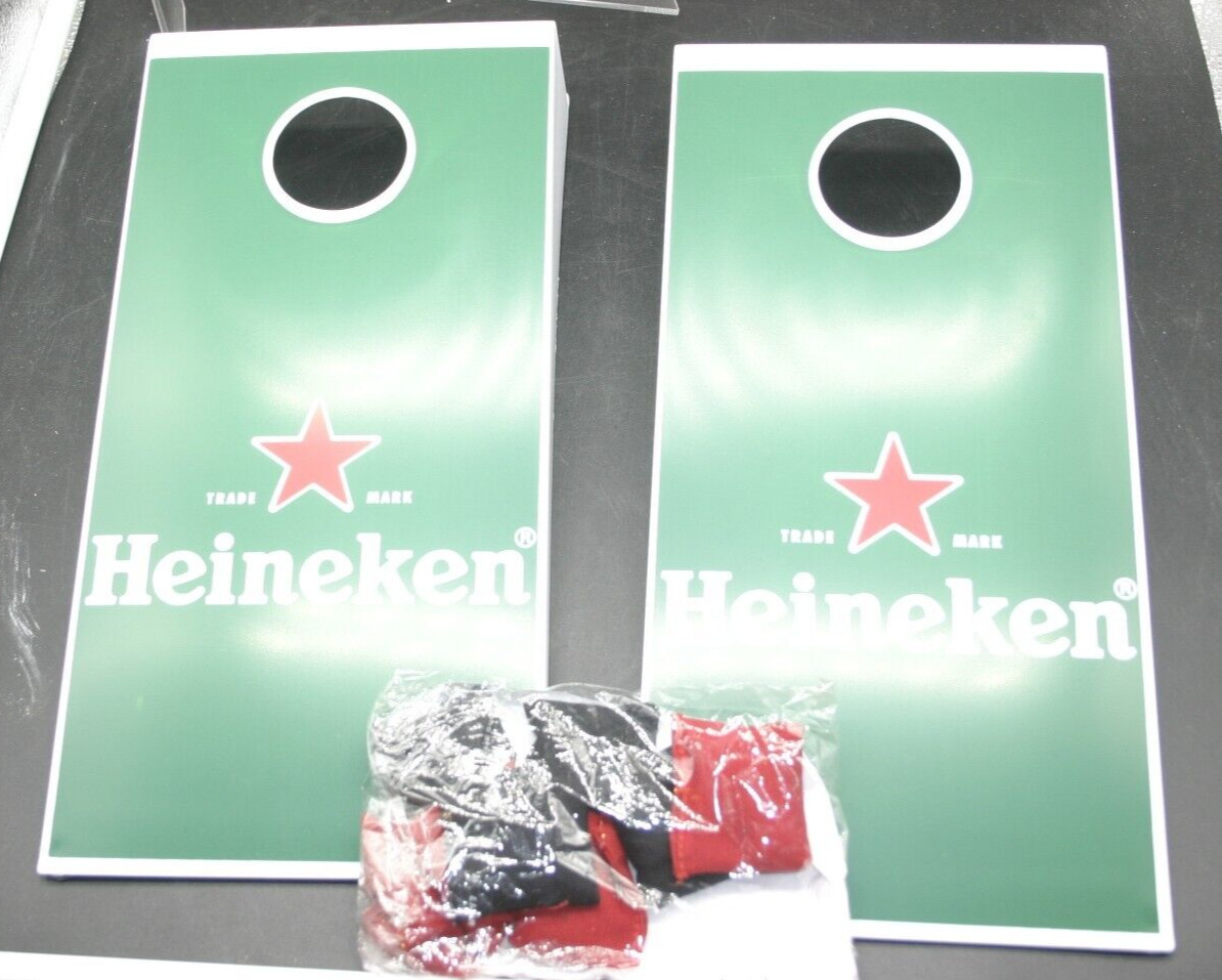Heineken Logo Mini Tabletop Cornhole Corn Hole Game Boards Travel Portable. NEW