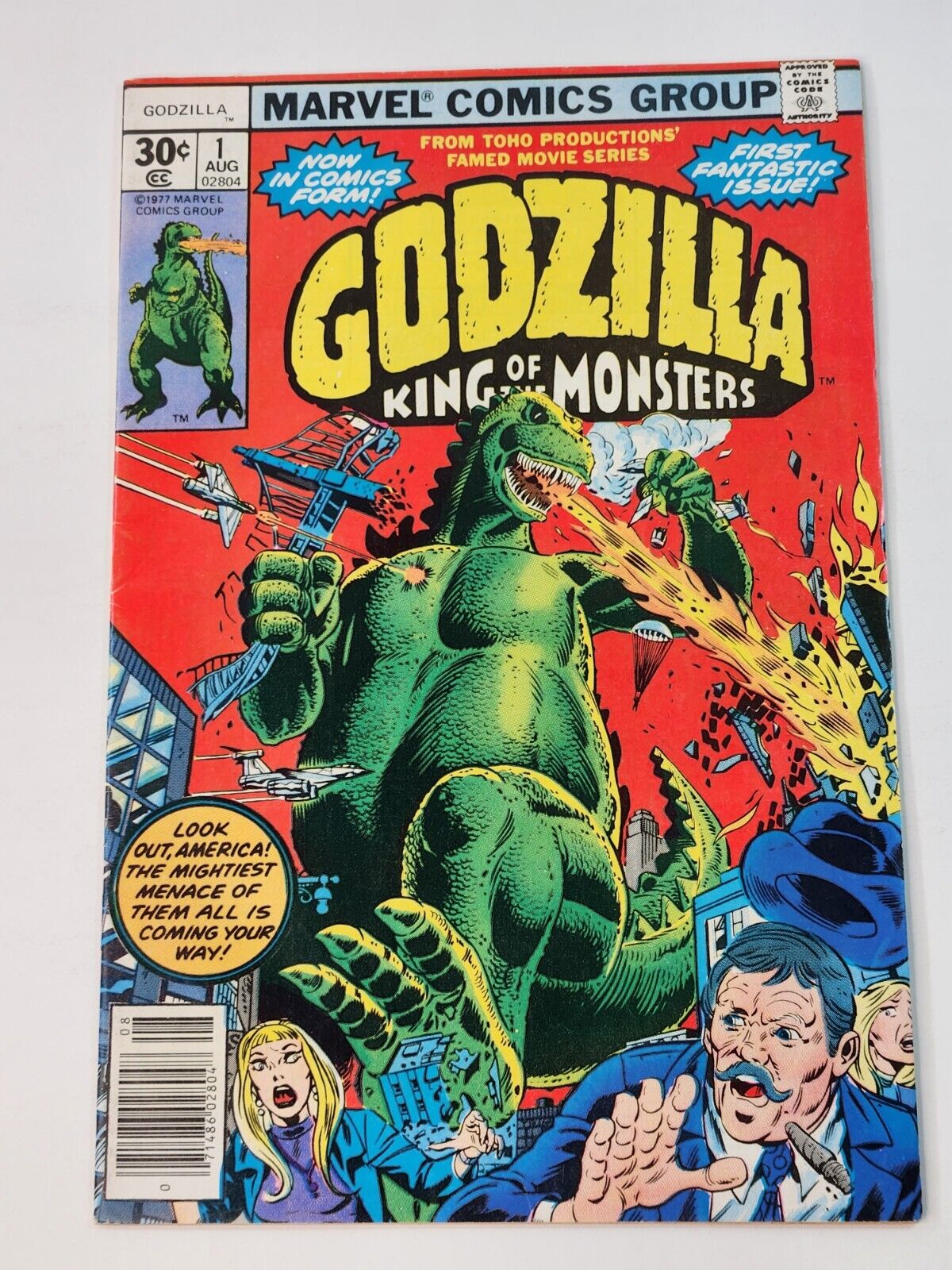 Godzilla 1 NEWSSTAND Marvel Comics 1st Ongoing Series in US Bronze Age 1977