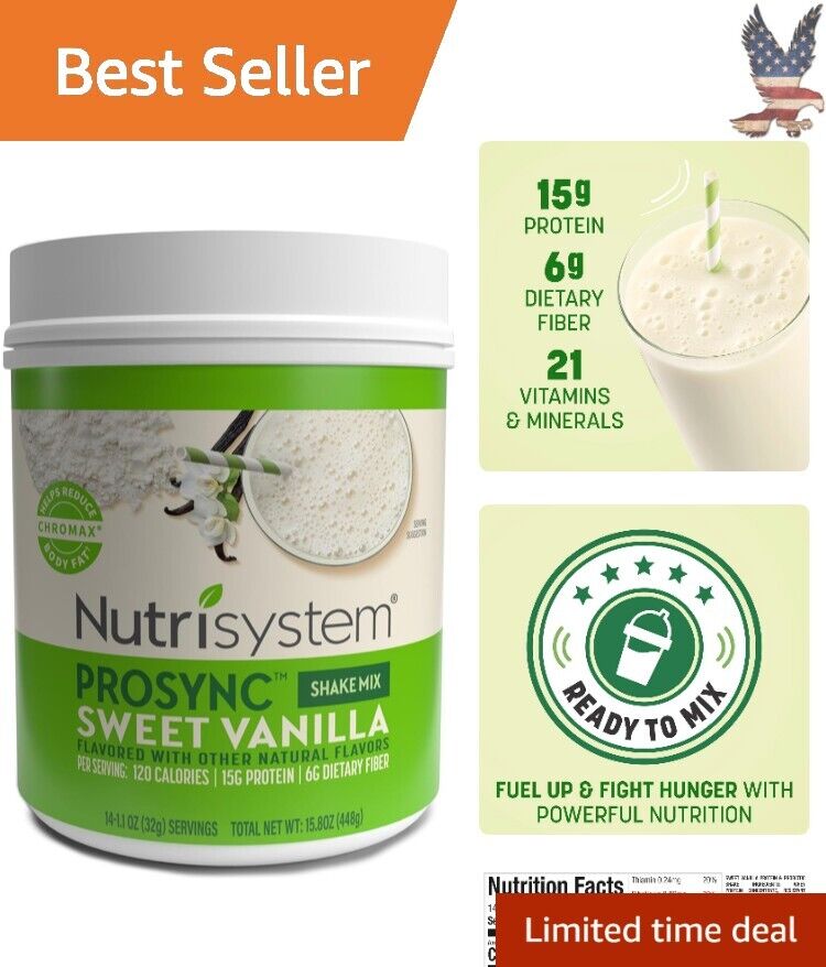 Sustaining Delightful Vanilla Protein Shake - 14 Servings, 15g Protein