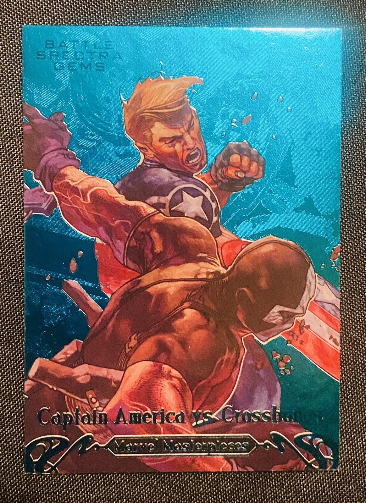 2018 Marvel Masterpiece Captain America vs Crossbones battle spectra gem...